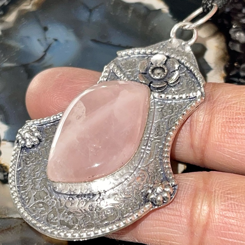 Rose Quartz Pendant 2 1/2”